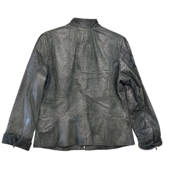 Alfani snakeskin print leather jacket coat SIZE LARGE - Picture 2 of 4